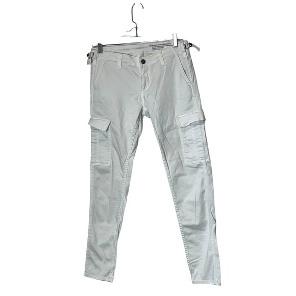 AG Adriano Goldschmied White Cargo Pants Size 27 Skinny Straight Womens - Picture 1 of 7